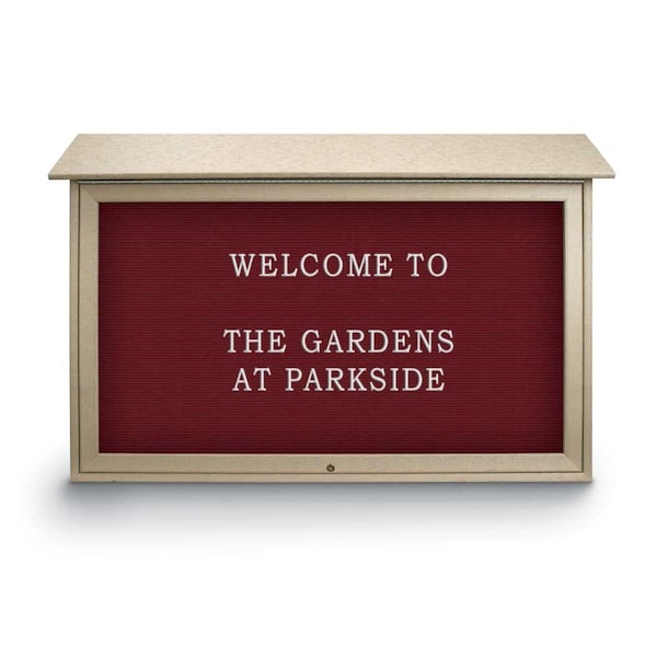 Indoor Enclosed Combo Board, 42"x32", Satin Frame/Burgundy & Cork